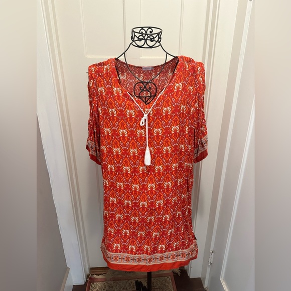 HALIFE SoHo Bohemian V Neck Tunic Dress - Picture 1 of 5